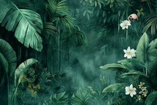 梦幻丛林绿意花卉景观