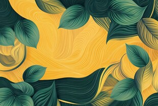 黄绿交织的叶片艺术图案