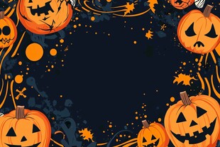 万圣节南瓜装饰背景图