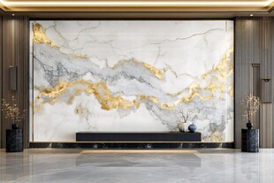奢华大理石电视背景墙设计