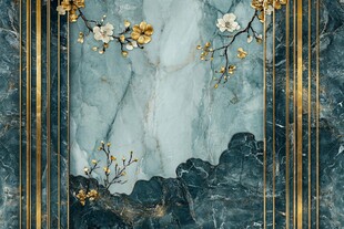 新中式大理石花鸟装饰画