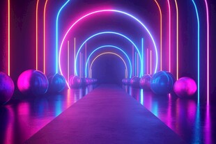 霓虹隧道 绚丽光影的奇幻空间