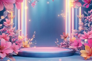 梦幻花卉舞台背景