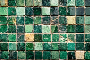 绿色马赛克瓷砖墙面纹理