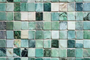 青绿色马赛克瓷砖纹理