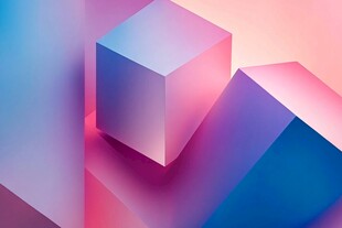 梦幻渐变立体几何图形