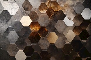 金属六边形拼接纹理背景