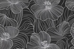 黑白花卉线条图案纹理