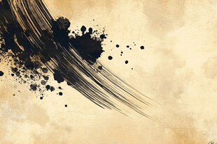 水墨笔触抽象艺术画面