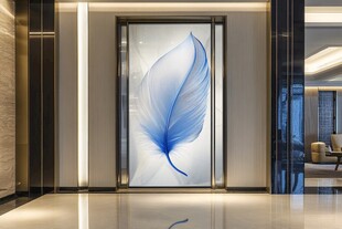 蓝羽玄关画 打造雅致空间