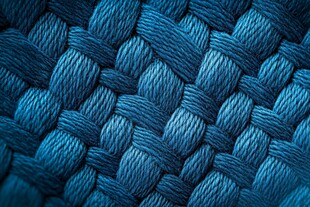 蓝色编织纹理特写