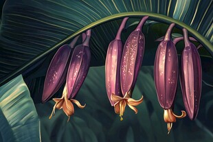 紫色芭蕉花特写