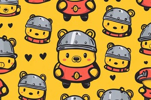 小熊维京人图案背景设计