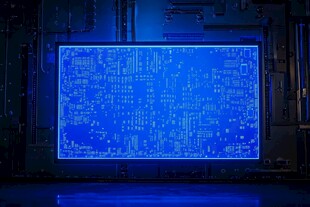 科技感蓝色代码显示屏