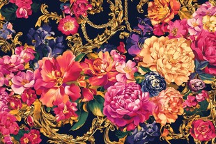 奢华花卉图案锦缎