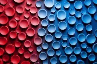 红蓝渐变圆形图案背景