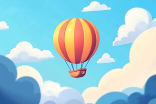 空中的多彩热气球