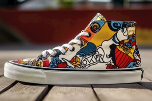 个性涂鸦高帮帆布鞋