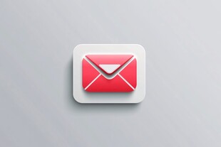 红色邮件图标特写