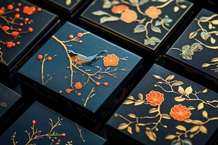 中式花鸟图案精美礼盒