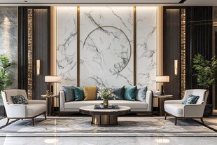 现代中式风格豪华客厅空间