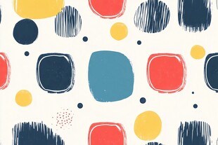 多彩几何手绘风图案背景