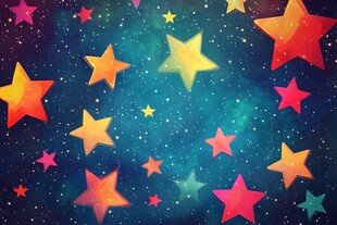 梦幻多彩星星夜空背景
