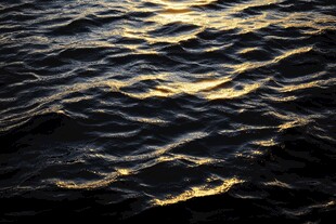 夕阳下波光粼粼的海面