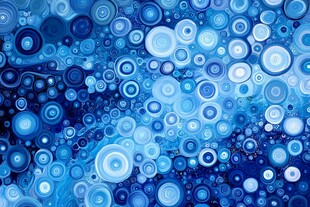 梦幻蓝色圆圈抽象背景图