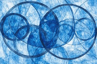 蓝色抽象环形艺术图案