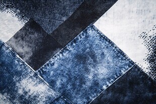 拼接牛仔布料纹理特写