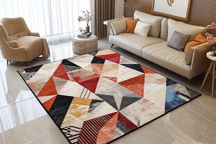 几何图案客厅地毯装饰图