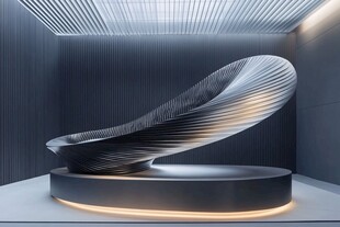 未来感金属螺旋艺术雕塑