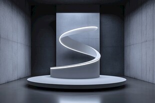 极简螺旋形艺术展示空间