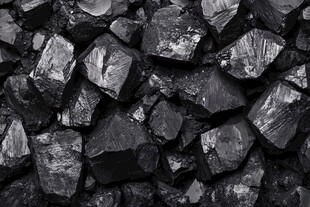 煤炭特写 黑亮的块状燃料