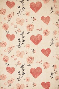 心形花卉图案布料纹理