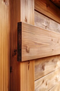 木质建筑连接细节特写
