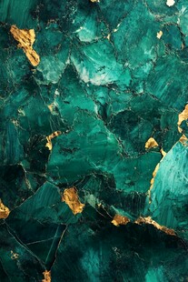 祖母绿纹理配金色脉络