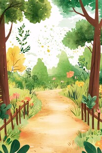 林间小径的自然清新风光