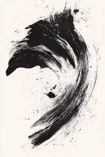 水墨笔触抽象艺术图案