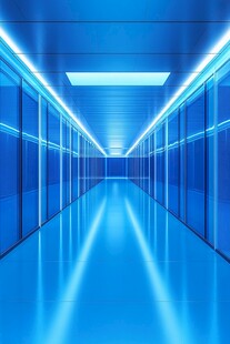 蓝色科技感未来走廊通道