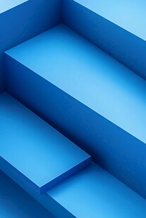 蓝色立体几何块状空间