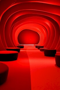 红色梦幻隧道创意空间