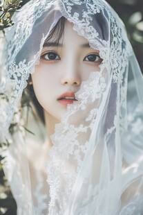 蕾丝面纱下的唯美少女