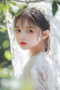 林间白衣少女的梦幻模样