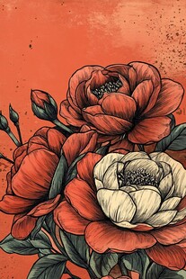 复古风花卉插画