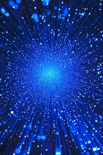 蓝色星空粒子放射背景图