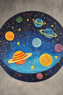 梦幻手绘宇宙星球画作