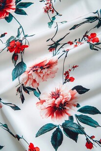 花卉图案布料特写