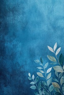 蓝调叶影背景图